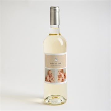 Flaschenetikett Taufe zwillingsillustrationen - vue 2