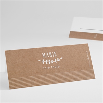 Tischkarte Taufe foto auf kraftpapier