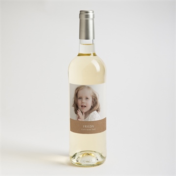 Flaschenetikett Taufe kraftpapier und pflanzenmotiv - vue 2