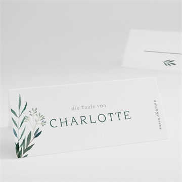Tischkarte Taufe pflanzenschmuck