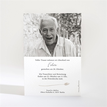 Trauerkarte florale komposition - vue 2