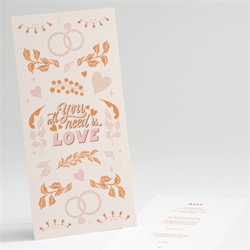 Menükarte Hochzeit hippie