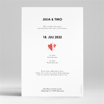 Hochzeitseinladung herzen - vue 2