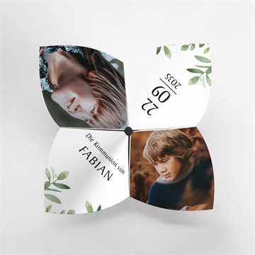 Einladung Kommunion pflanzenillustration - orgami - vue 2