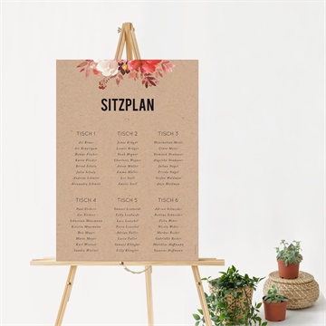 Sitzplan Hochzeit floral - vue 2