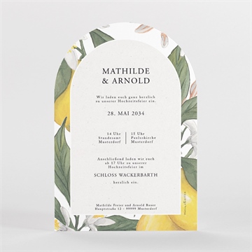 Hochzeitseinladung zitronenflair - halbrund - vue 2