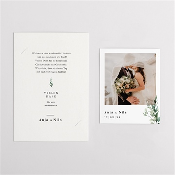 Dankeskarte Hochzeit smaragdgrün - duo - vue 4