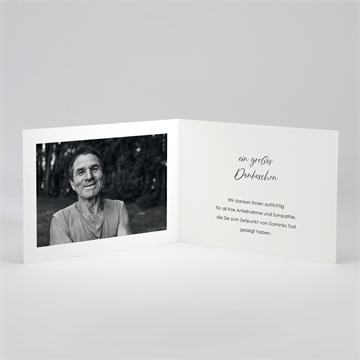 Trauerdanksagung schwarz und weiß - klappkarte - vue 2
