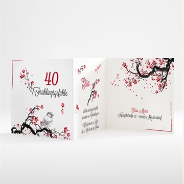 Geburtstagseinladung 40 frühlingsgefühle - quer - vue 2