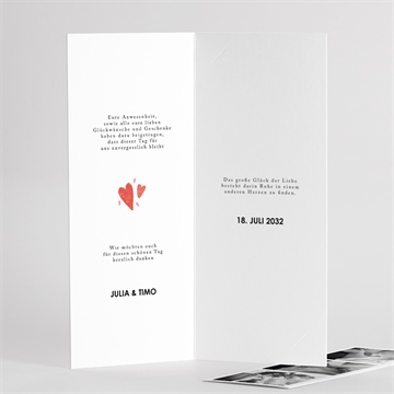Dankeskarte Hochzeit herzen - vue 3