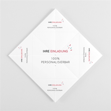 Geburtstagseinladung blanco origami (n330176) - vue 3