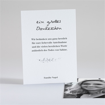 Trauerdanksagung erinnerungsstück - hochkant