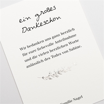 Trauerdanksagung erinnerungsstück - hochkant - vue 3