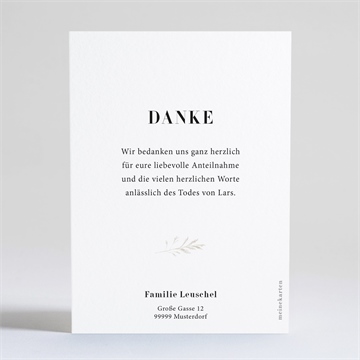 Trauerdanksagung blumenornament - silber - vue 4