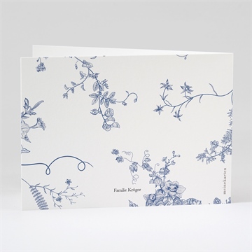 Trauerdanksagung blaue blüten - klappkarte - vue 3