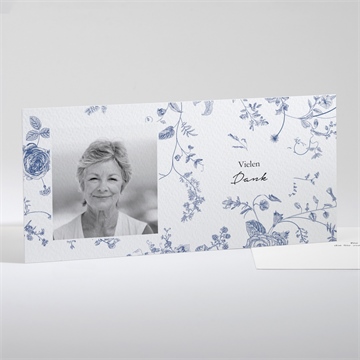 Trauerdanksagung blaue blüten - querformat