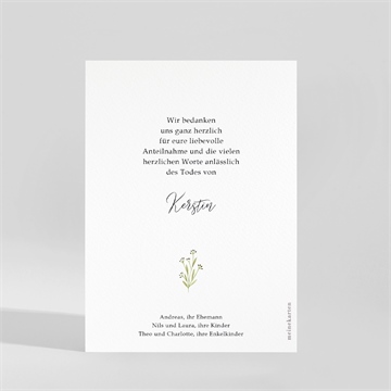 Trauerdanksagung zarte blumen - postkarte - vue 2