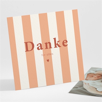 Dankeskarte Geburt streifen