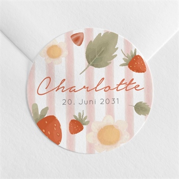 Sticker Geburt fruchtige erdbeeren