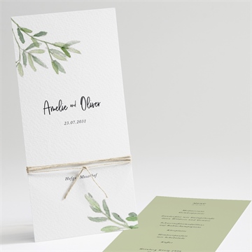 Menükarte Hochzeit olivenbaum