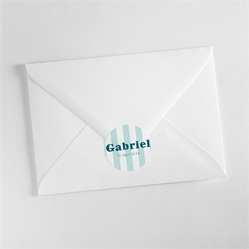 Sticker Geburt blau gestreift - vue 3