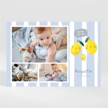 Dankeskarte Geburt kleine zitrone