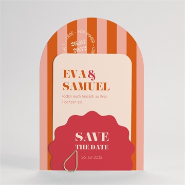 Hochzeitseinladung orange & fuchsia