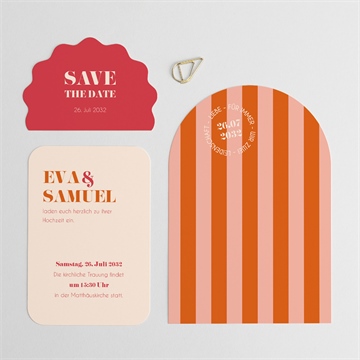 Hochzeitseinladung orange & fuchsia - vue 3