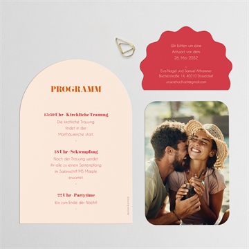 Hochzeitseinladung orange & fuchsia - vue 4