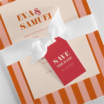 Hochzeitseinladung orange & fuchsia 2 - vue 2