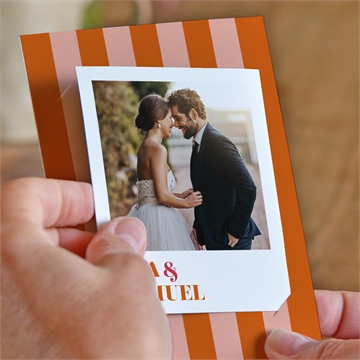 Dankeskarte Hochzeit orange & fuchsia - vue 2