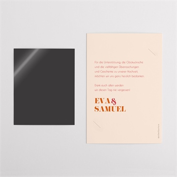 Dankeskarte Hochzeit orange & fuchsia - vue 5