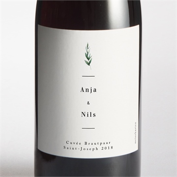 Flaschenetikett Hochzeit smaragdgrün