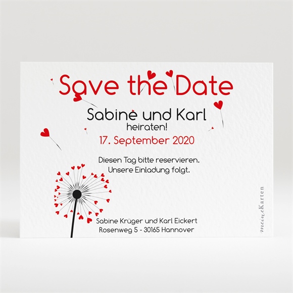 Save the Date Karte Pusteblume ref.N120110