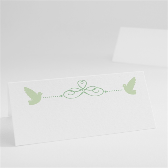 Tischkarte Taufe Grünes Patchwork ref.N440246