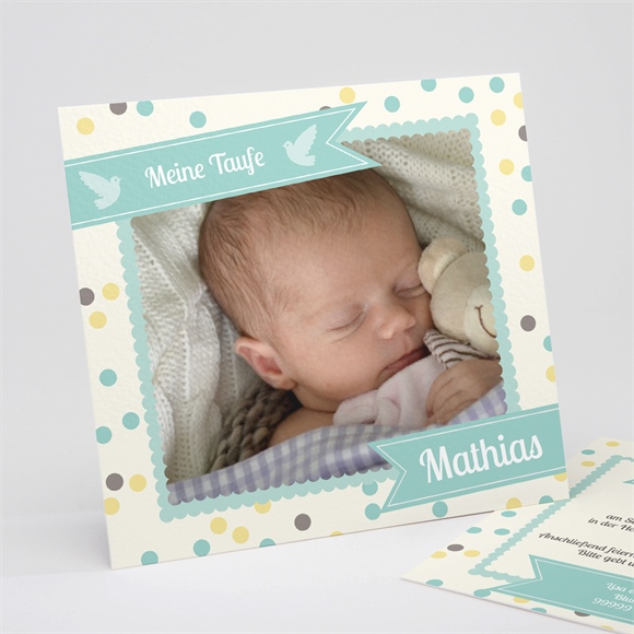 Einladung Taufe Taufkonfetti Junge ref.N31159