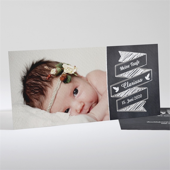 Einladung Taufe Festliche Schiefertafel ref.N13120