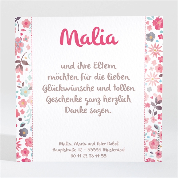 Dankeskarte Geburt Blumig frisch ref.N300233