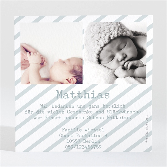 Dankeskarte Geburt Foto Patchwork ref.N300277