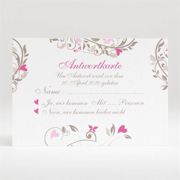 Antwortkarte Hochzeit Herzschlag ref.N120241