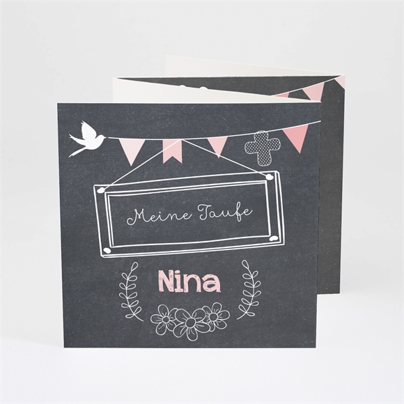 Einladung Taufe Kreidetafel Girly ref.N83003