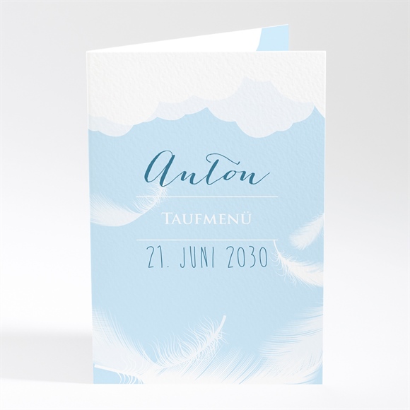 Menükarte Taufe Zarte Federn ref.N401446