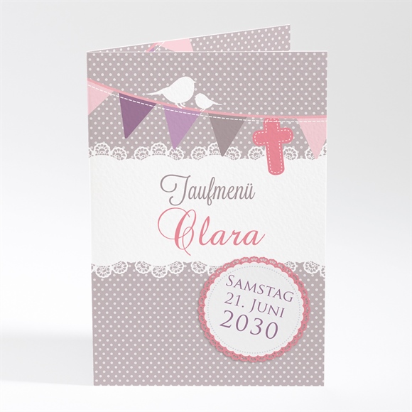 Menükarte Taufe Vogelgesang Mädchen ref.N401448