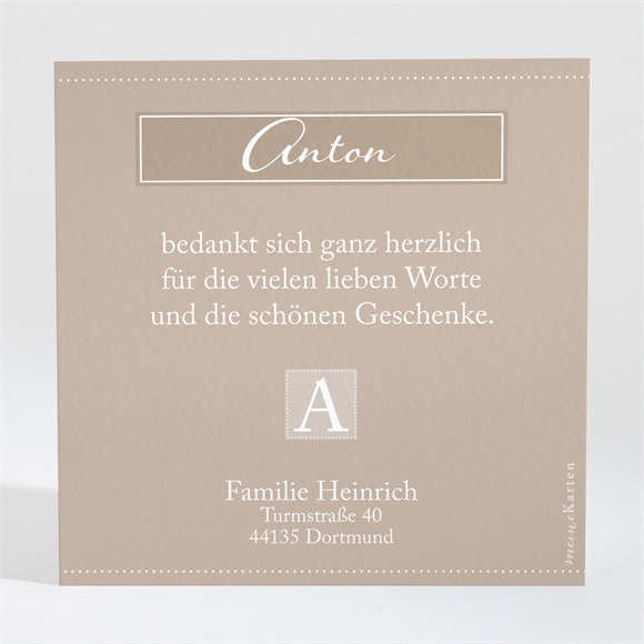 Dankeskarte Geburt Klassisches Beige ref.N300382