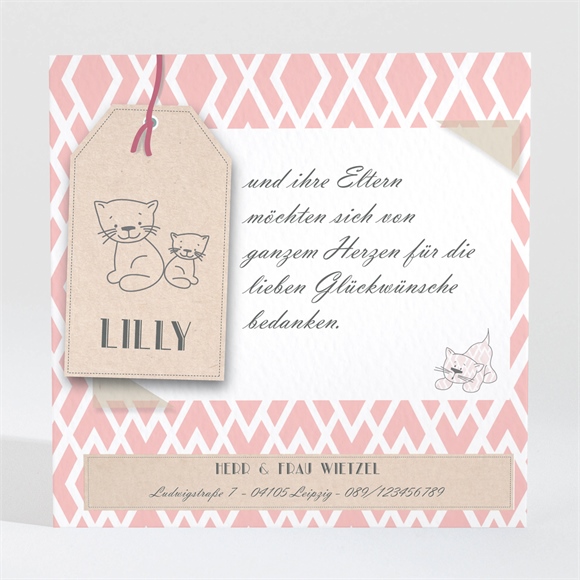 Dankeskarte Geburt Kätzchenkarte ref.N300448