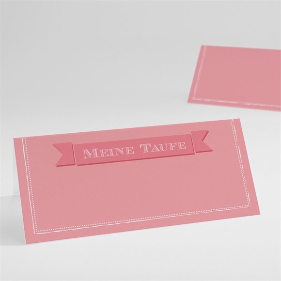 Tischkarte Taufe Rosa Kalligrafie ref.N440396