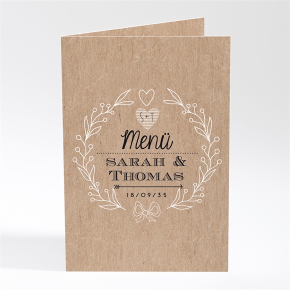 Menükarten Hochzeitsjubiläum Ornamente und Kraftpapier ref.N401502