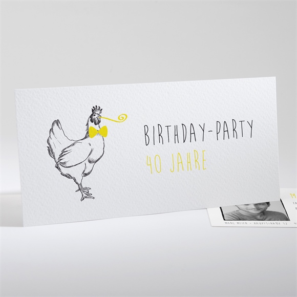 Geburtstagseinladung Stolzes Huhn ref.N13140