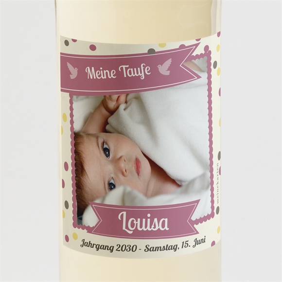 Flaschenetikett Taufe Taufkonfetti Mädchen ref.N300587