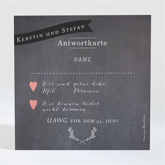 Antwortkarte Hochzeit Retro ausgefallen ref.N300687